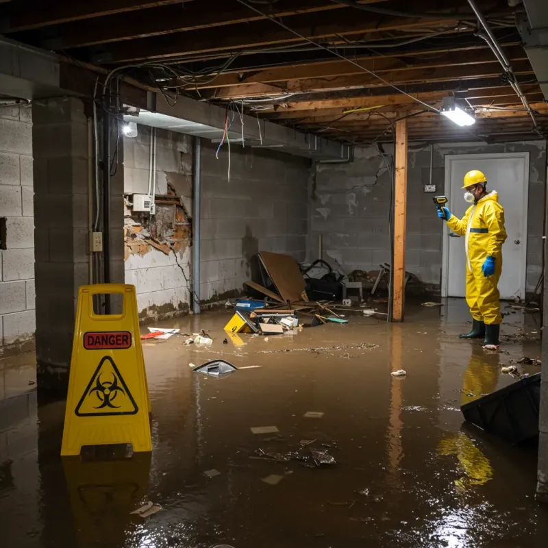 Flooded Basement Electrical Hazard in Flemingsburg, KY Property