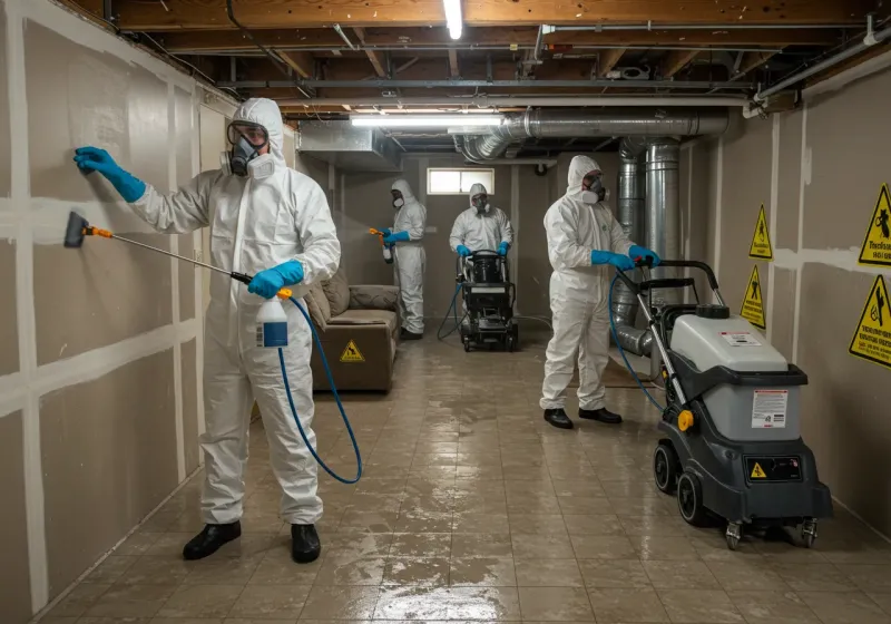 Basement Moisture Removal and Structural Drying process in Flemingsburg, KY